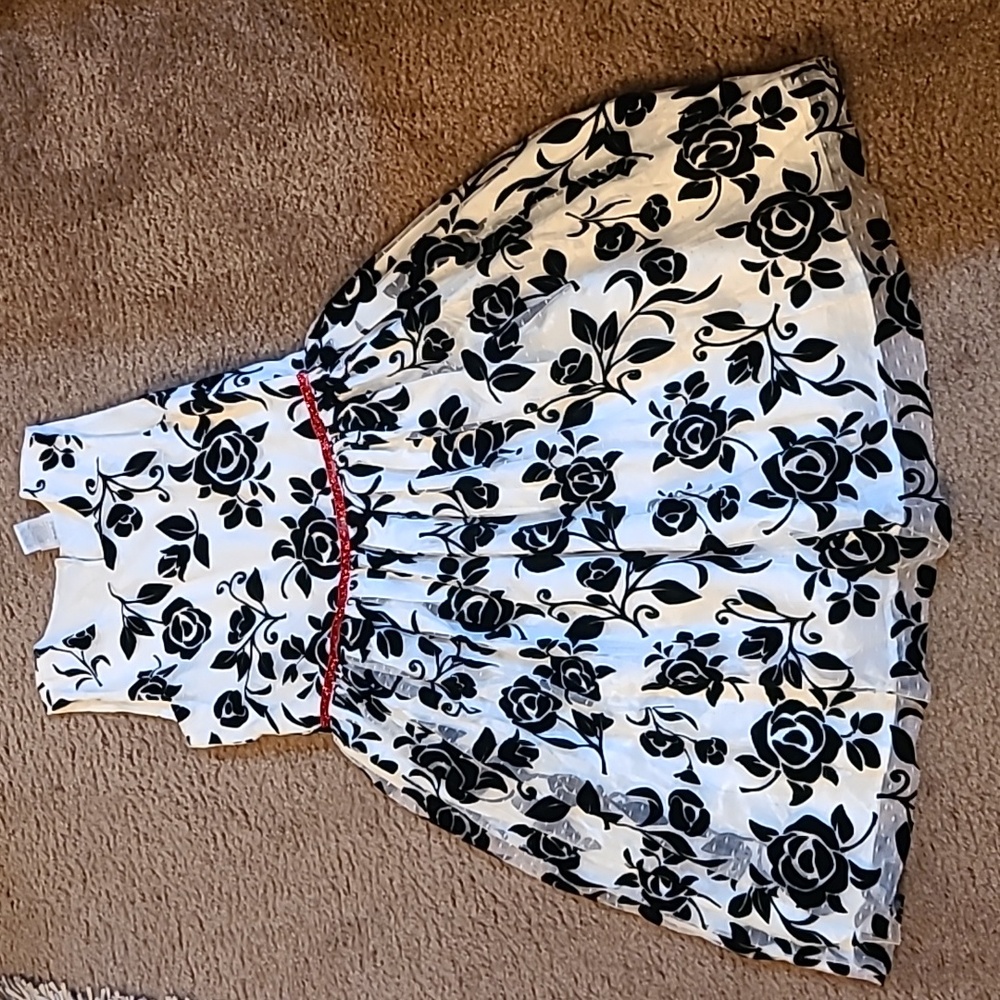 Black and white flare dress